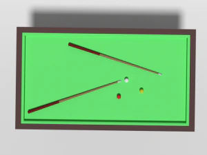 low poly cartoon carom billiard pool 3D Model