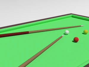 low poly cartoon carom billiard pool 3D Model