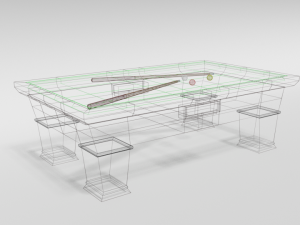 low poly cartoon carom billiard pool 3D 모델