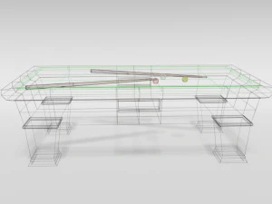 low poly cartoon carom billiard pool 3D Model