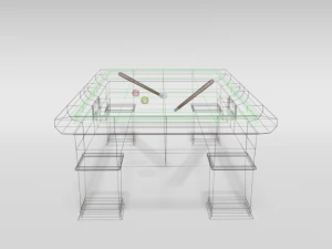 low poly cartoon carom billiard pool 3D Model