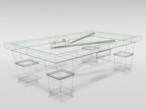 low poly cartoon carom billiard pool 3D Model