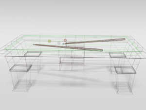 low poly cartoon carom billiard pool 3D 모델
