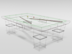low poly cartoon carom billiard pool 3D 모델