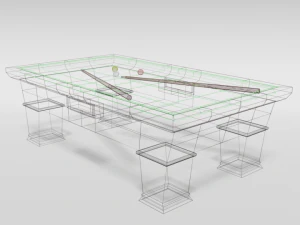 low poly cartoon carom billiard pool 3D Model