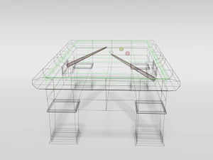 low poly cartoon carom billiard pool 3D Model