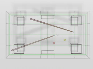 low poly cartoon carom billiard pool 3D Model