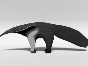 low poly cartoon giant anteater Modèle 3D