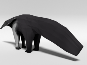 low poly cartoon giant anteater Modèle 3D