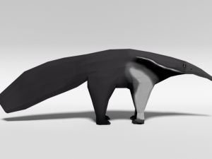 low poly cartoon giant anteater Modèle 3D