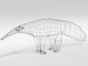 low poly cartoon giant anteater Modèle 3D