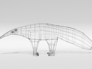 low poly cartoon giant anteater Modèle 3D