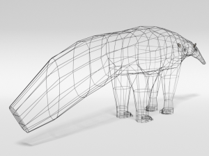 low poly cartoon giant anteater Modèle 3D