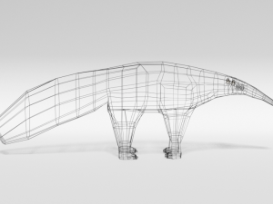 low poly cartoon giant anteater Modèle 3D