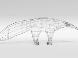 low poly cartoon giant anteater 3D Model