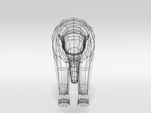 low poly cartoon giant anteater Modèle 3D