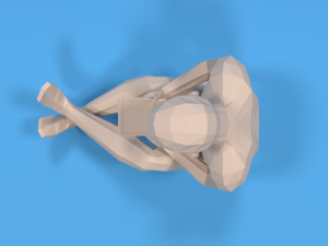 low poly kid using a tablet 3D Model