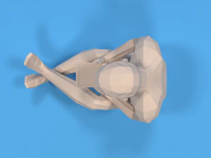low poly kid using a tablet 3D Model