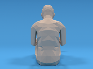 low poly kid using a tablet 3D Model