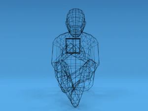 low poly kid using a tablet 3D Model