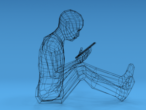 low poly kid using a tablet 3D Model