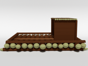 low poly cartoon wooden raft 3D मॉडल