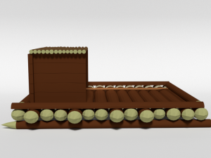 low poly cartoon wooden raft 3D मॉडल