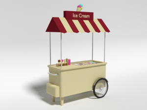 low poly cartoon ice cream truck 3D-Modell