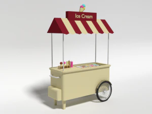 camion dei gelati a basso contenuto di poli cartone animato Modello 3D