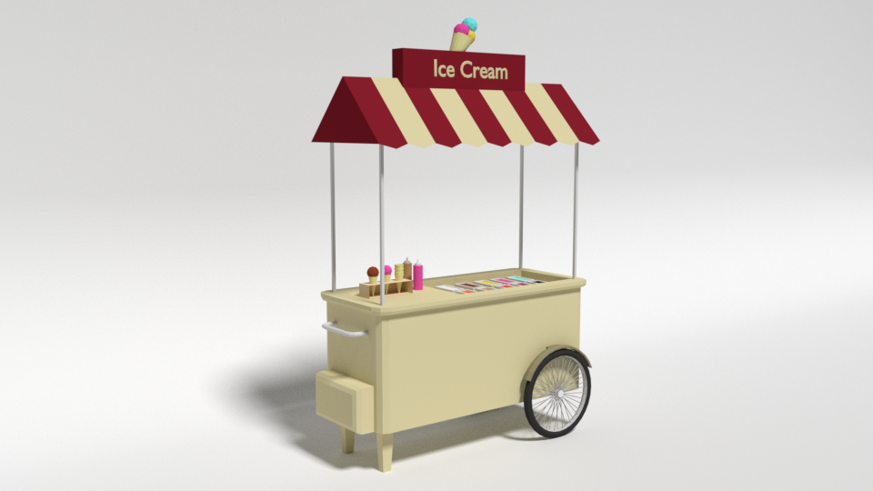 Low Poly Cartoon Ice Cream Truck 3d Model In Trailers 3dexport