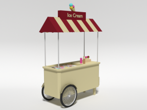 low poly cartoon ice cream truck Modèle 3D