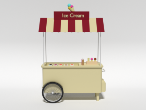 low poly cartoon ice cream truck Modèle 3D