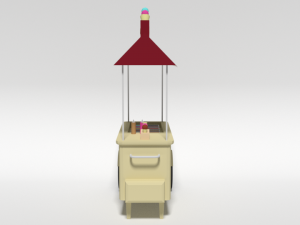 low poly cartoon ice cream truck Modèle 3D