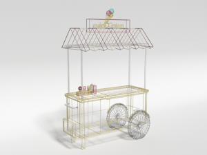 low poly cartoon ice cream truck Modèle 3D