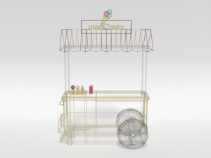 low poly cartoon ice cream truck Modèle 3D