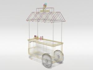low poly cartoon ice cream truck Modèle 3D