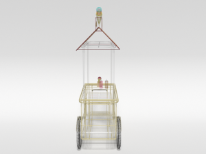 low poly cartoon ice cream truck Modèle 3D