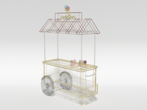 low poly cartoon ice cream truck Modèle 3D