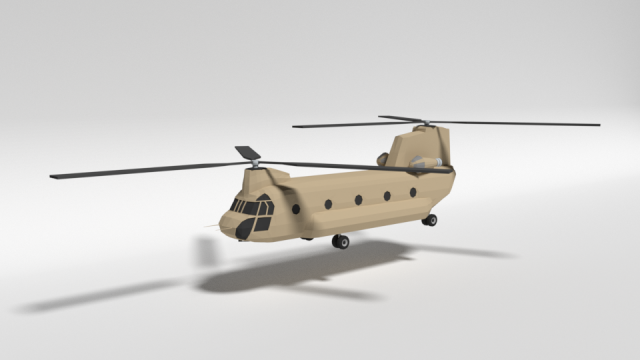 low poly cartoon boeing ch-47 chinook helicopter 3D Модель .c4d .max .obj .3ds .fbx .stl .blend 