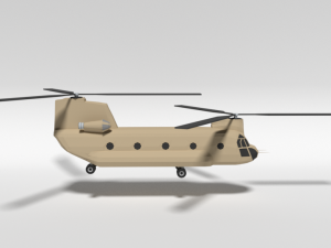 low poly cartoon boeing ch-47 chinook helicopter 3D Модель