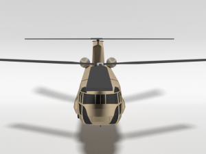 low poly cartoon boeing ch-47 chinook helicopter 3D Модель