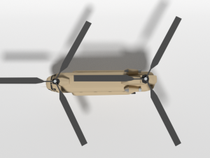 low poly cartoon boeing ch-47 chinook helicopter 3D Модель