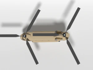 low poly cartoon boeing ch-47 chinook helicopter 3D Model
