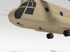 low poly cartoon boeing ch-47 chinook helicopter 3D Модель
