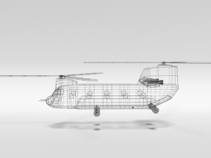 low poly cartoon boeing ch-47 chinook helicopter 3D Модель
