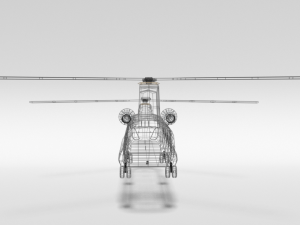 low poly cartoon boeing ch-47 chinook helicopter 3D Модель