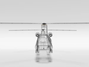 low poly cartoon boeing ch-47 chinook helicopter 3D Model