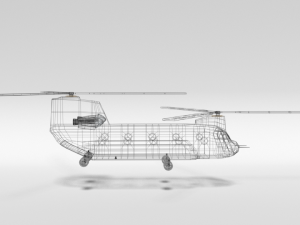 low poly cartoon boeing ch-47 chinook helicopter 3D Модель