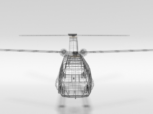 low poly cartoon boeing ch-47 chinook helicopter 3D Модель