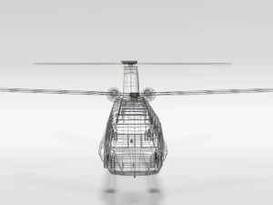 low poly cartoon boeing ch-47 chinook helicopter 3D Model